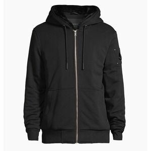 Moose Knuckles Mens Classic Bunny 3 Faux Fur Lined Zip Hoodie Black XL M32MS600